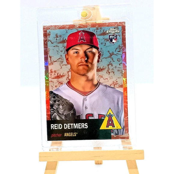 Rose Gold Toile 65/75 Reid Detmers Pitcher Rookie Card #104 Topps Chrome 2022 - Picture 5 of 14